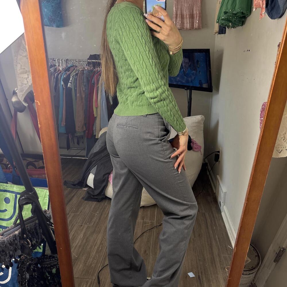 y2k office siren gray flattering‎ trousers - Picture 4 of 4